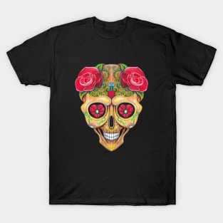 Sugar skull fancy day of the dead. T-Shirt